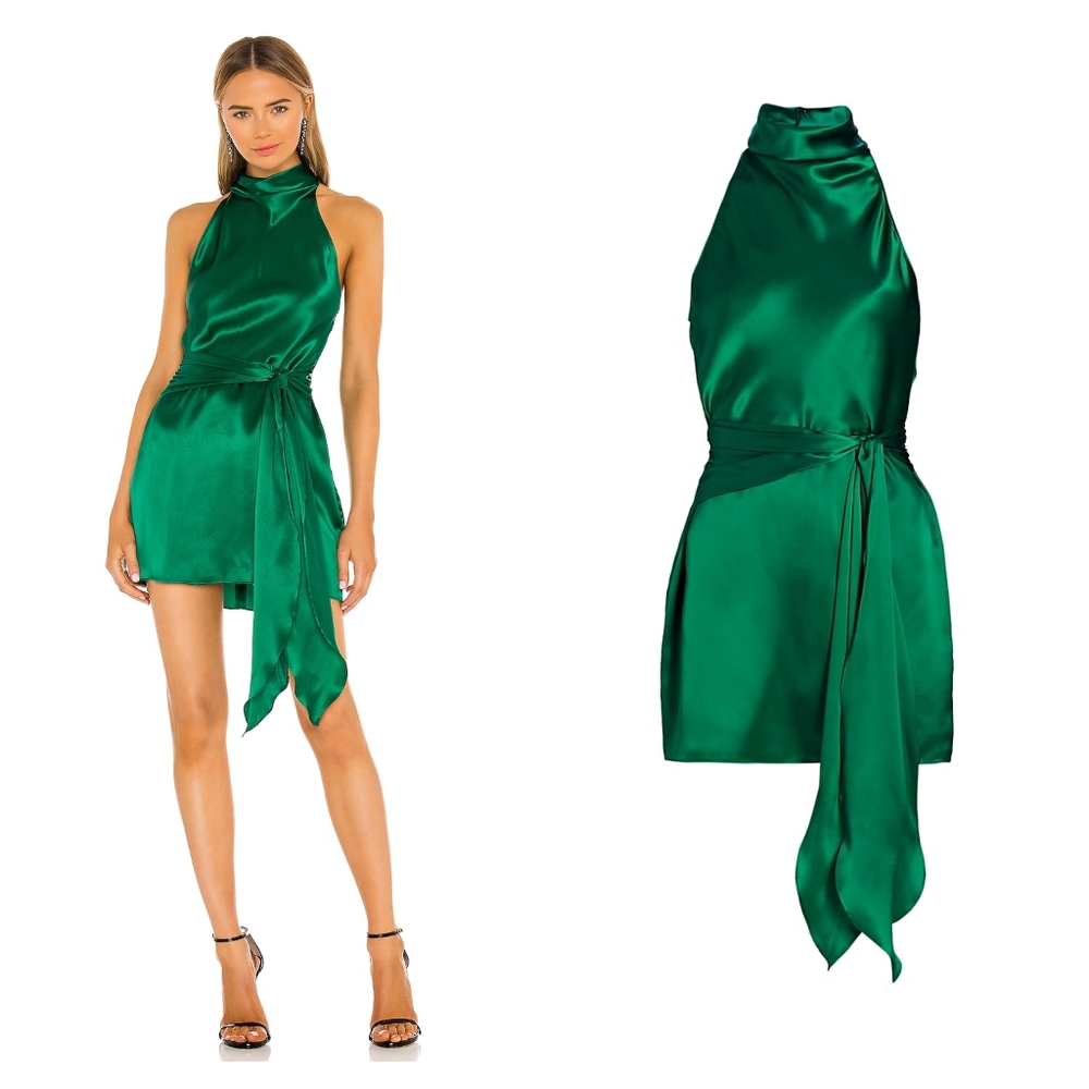 💚Amanda Uprichard Sandrine Silk Halter Dress💚